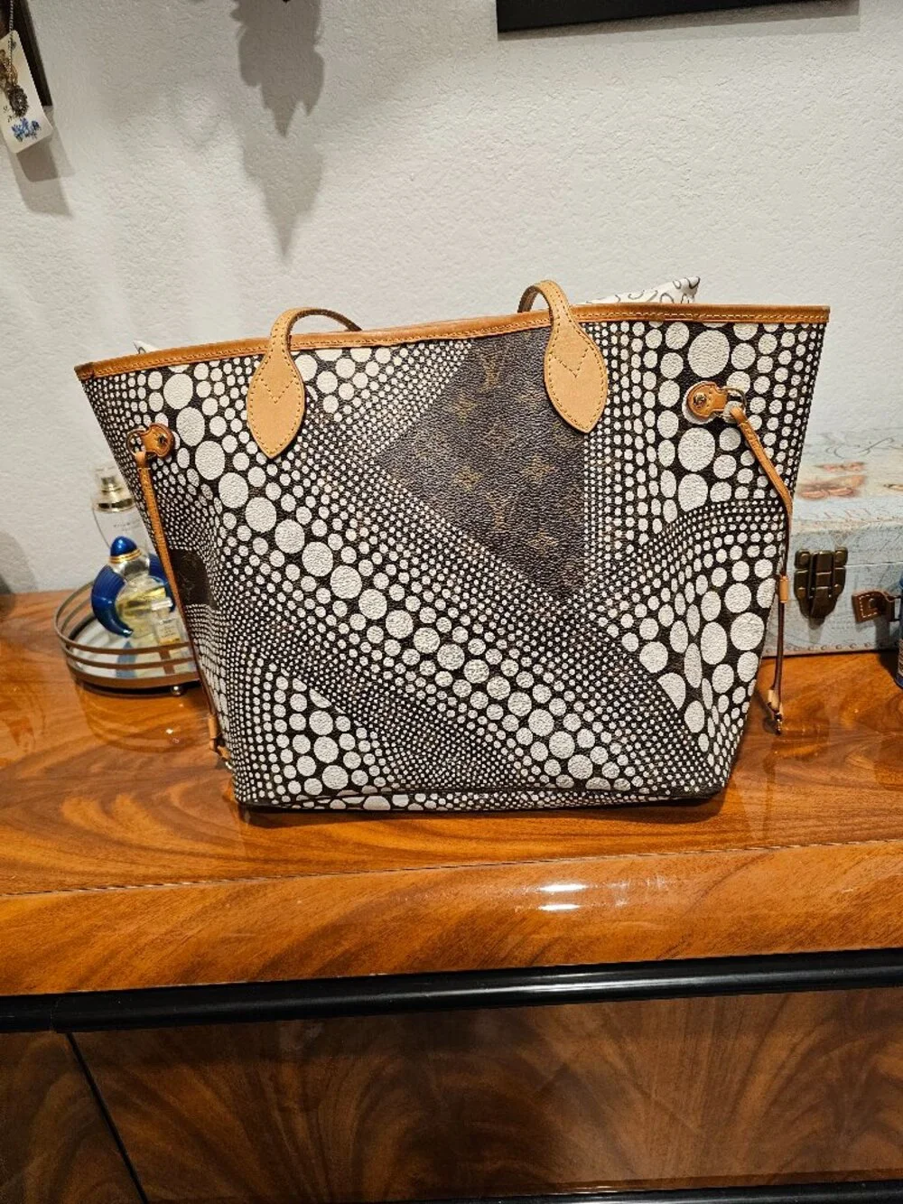 Louis Vuitton Monogram Wave Neverfull MM Bag Brown Marron